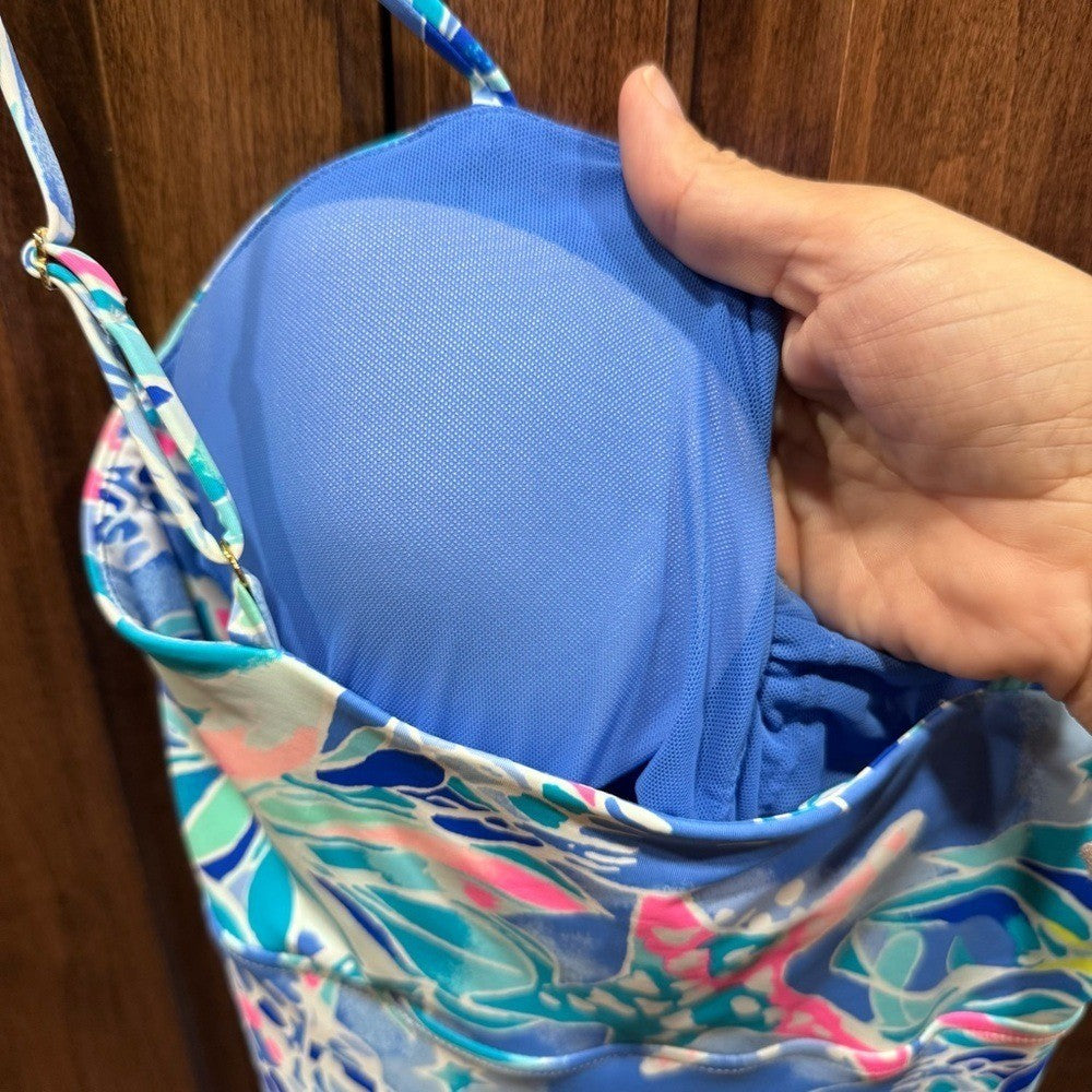 Lilly Pulitzer Bennet Blue Margarete Swim Dress XS Celestial Seas Beach