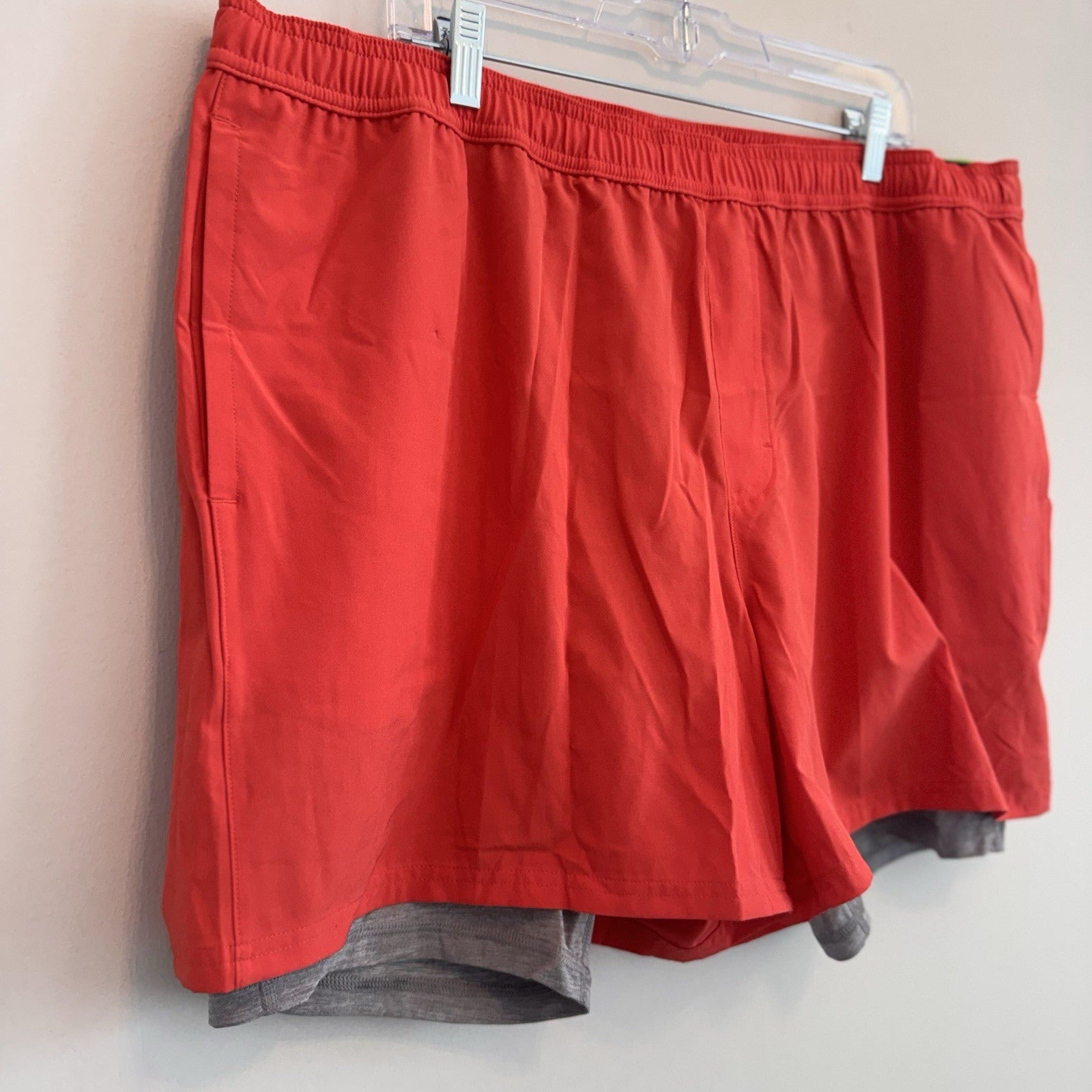 DSG Men's 2-in-1 Agility Short XXL Red Sun 5" Inseam Compression Liner NWT