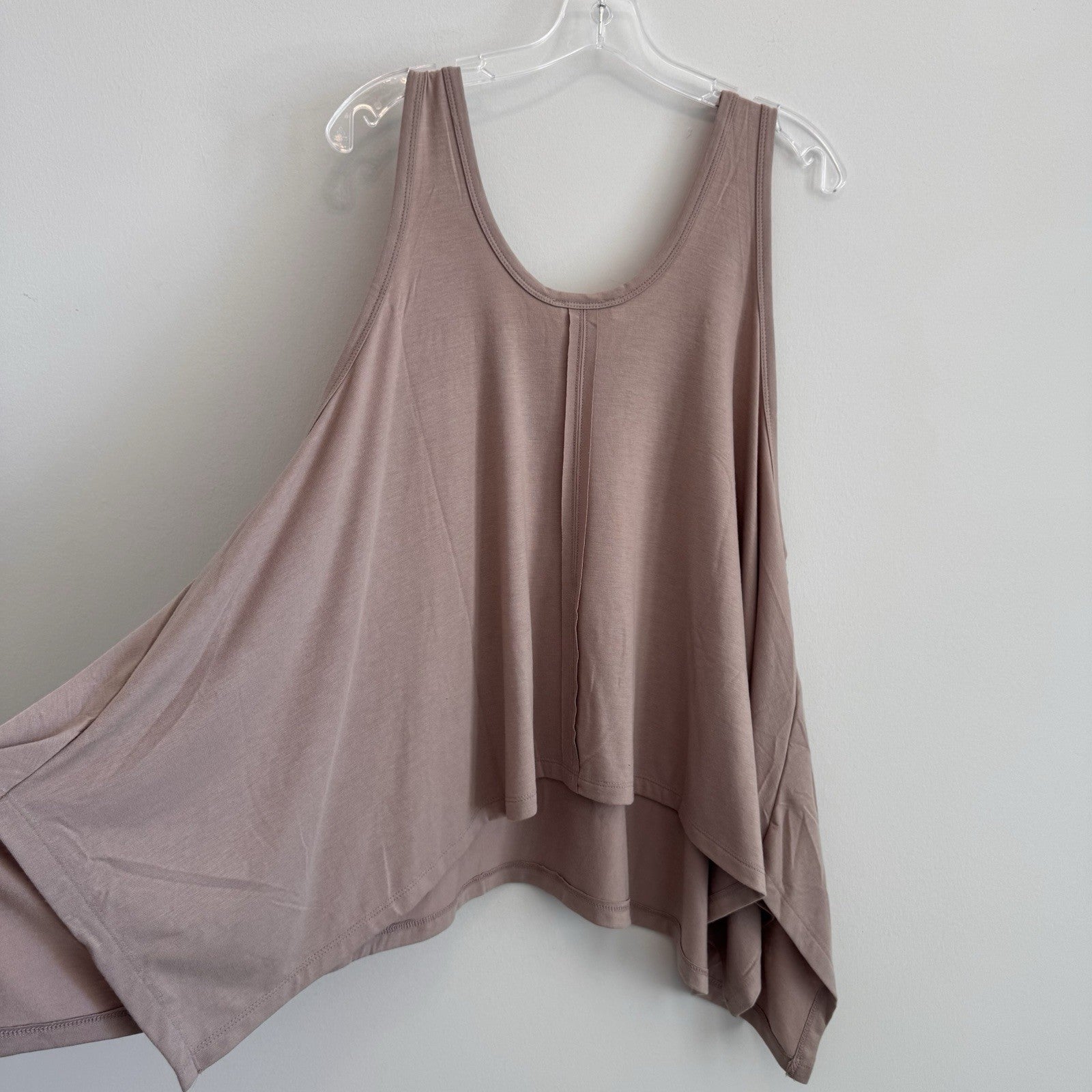 Zenana Flowy Tank Top L Mauve Pink Asymmetrical Boho Tunic Boutique NWT Women’s