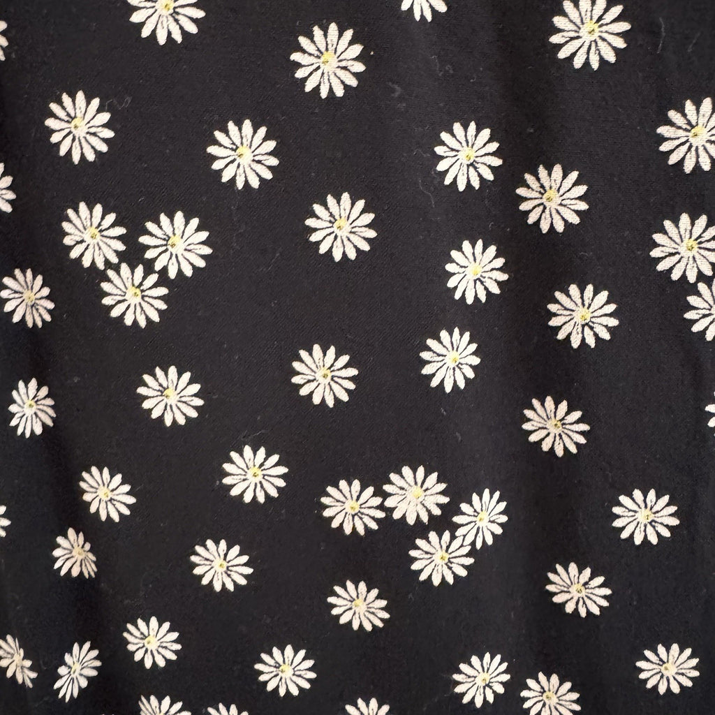 1901 Nordstrom Big Girls XL 14/16 Black White Daisy Look Back Jumpsuit Wide Leg