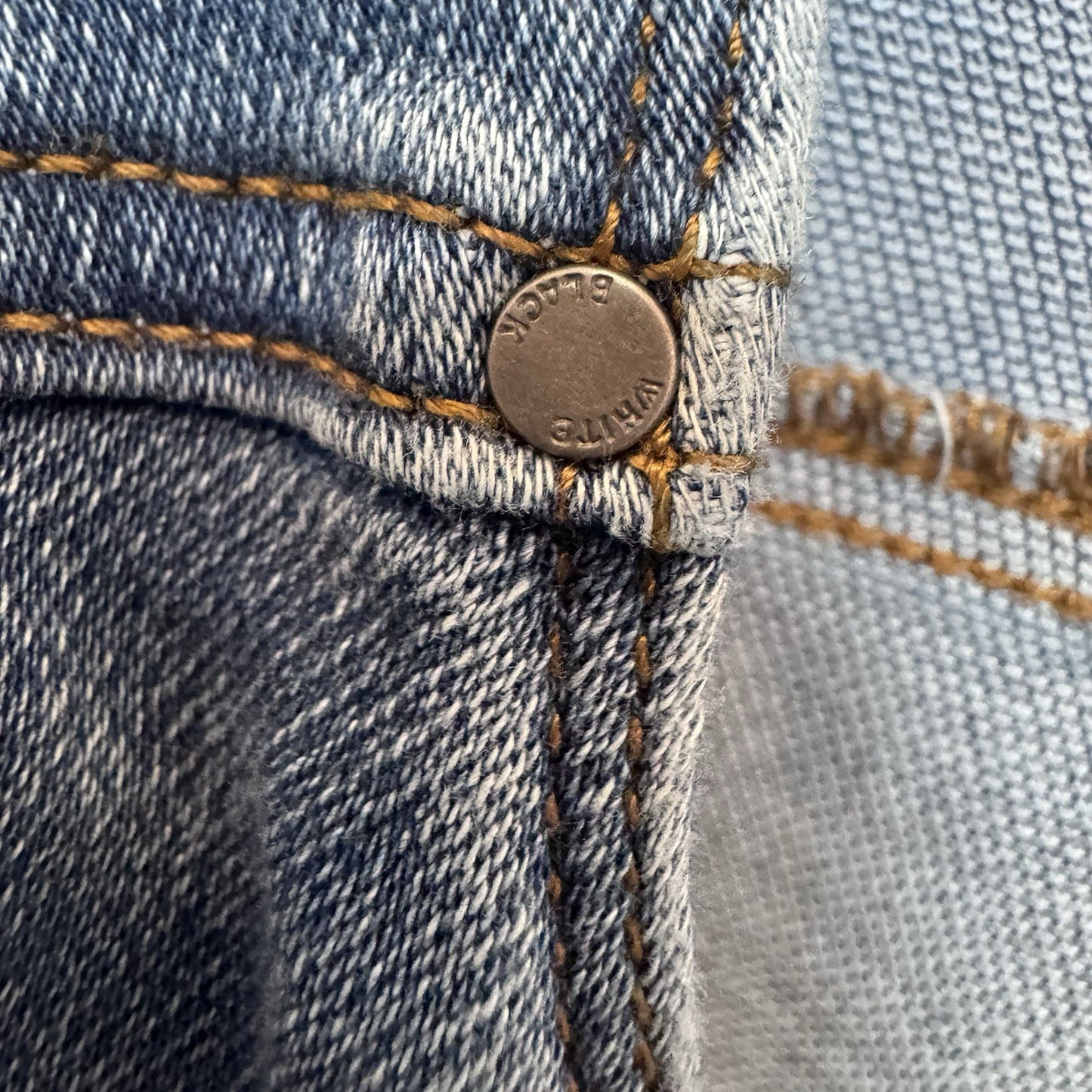 WHBM Womens Denim Zip Front Jacket Size 12 Blue Stretch Jean Jacket 