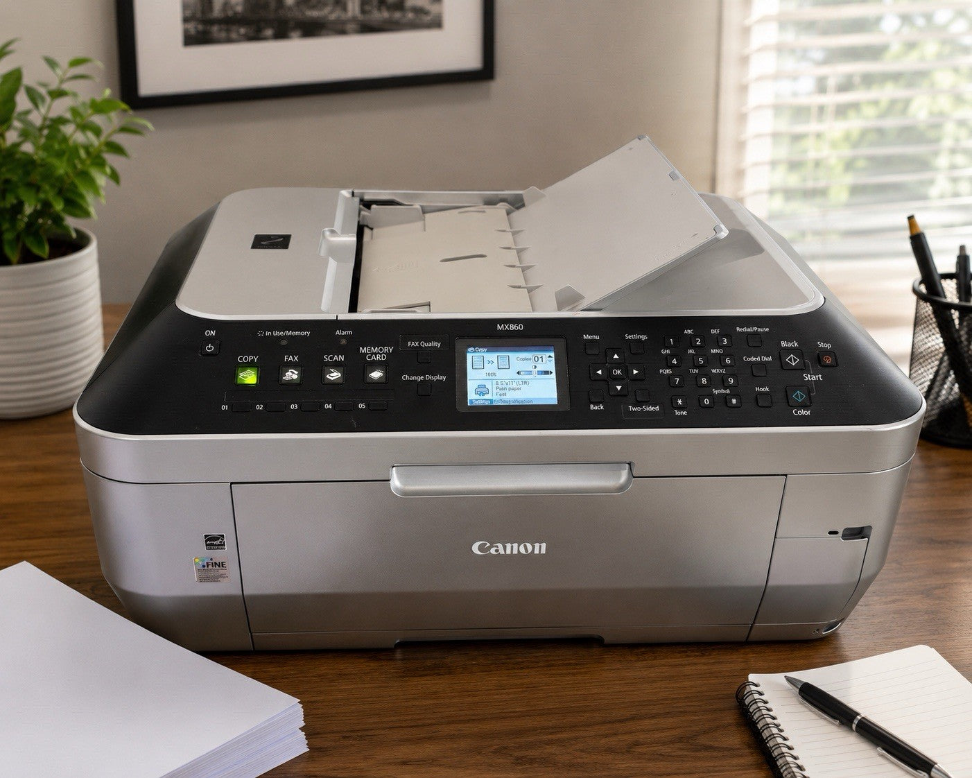 Canon PIXMA MX860 All-In-One Inkjet Printer Copier Scanner Fax Tested