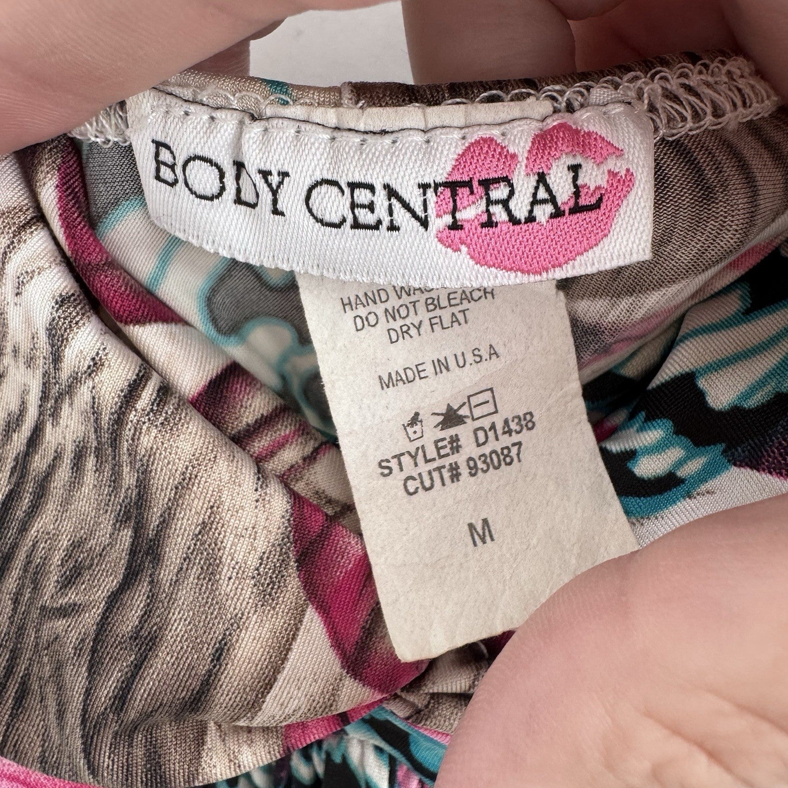 Body Central Y2K Butterfly Halter Maxi Dress Pink Teal M