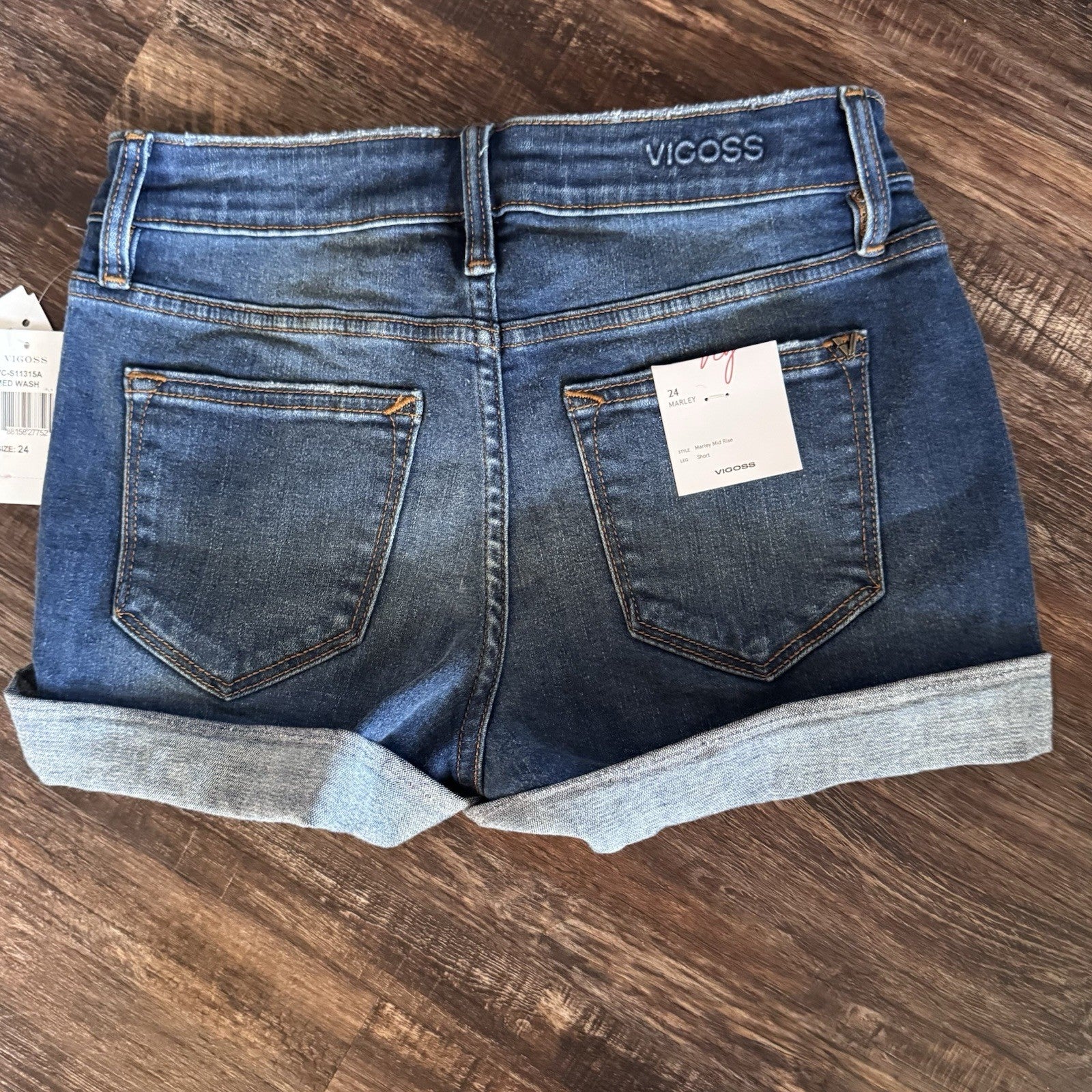 NWT Vigoss Denim Shorts Size 24 |  Wash Distressed Cuffed Shorts Stitch Fix