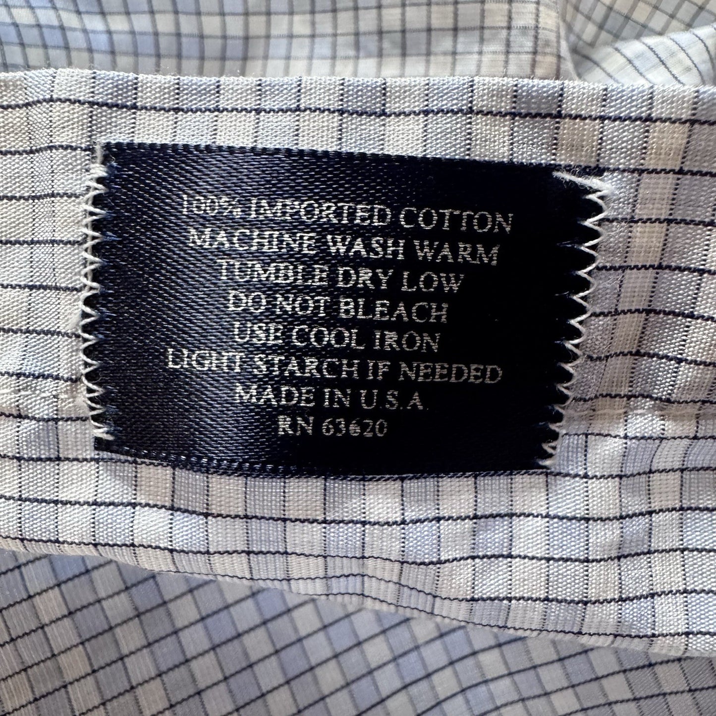 Burberry London Men’s XL Button-Down Shirt Made in USA – Blue Check 100% Cotton