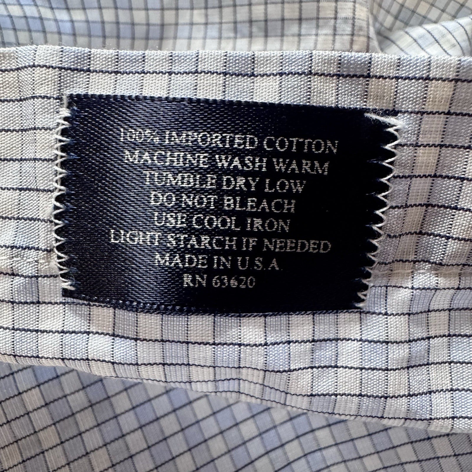 Burberry London Men’s XL Button-Down Shirt Made in USA – Blue Check 100% Cotton