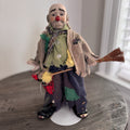 Vintage Sad Hobo Clown Porcelain Figurine 13" Emmett Kelly Style with Broom