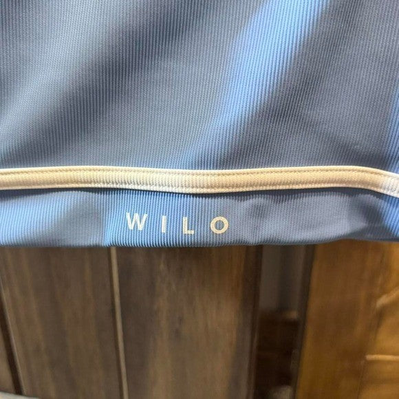 WILO Active Blue Ribbed Sports Bra Top - Size M