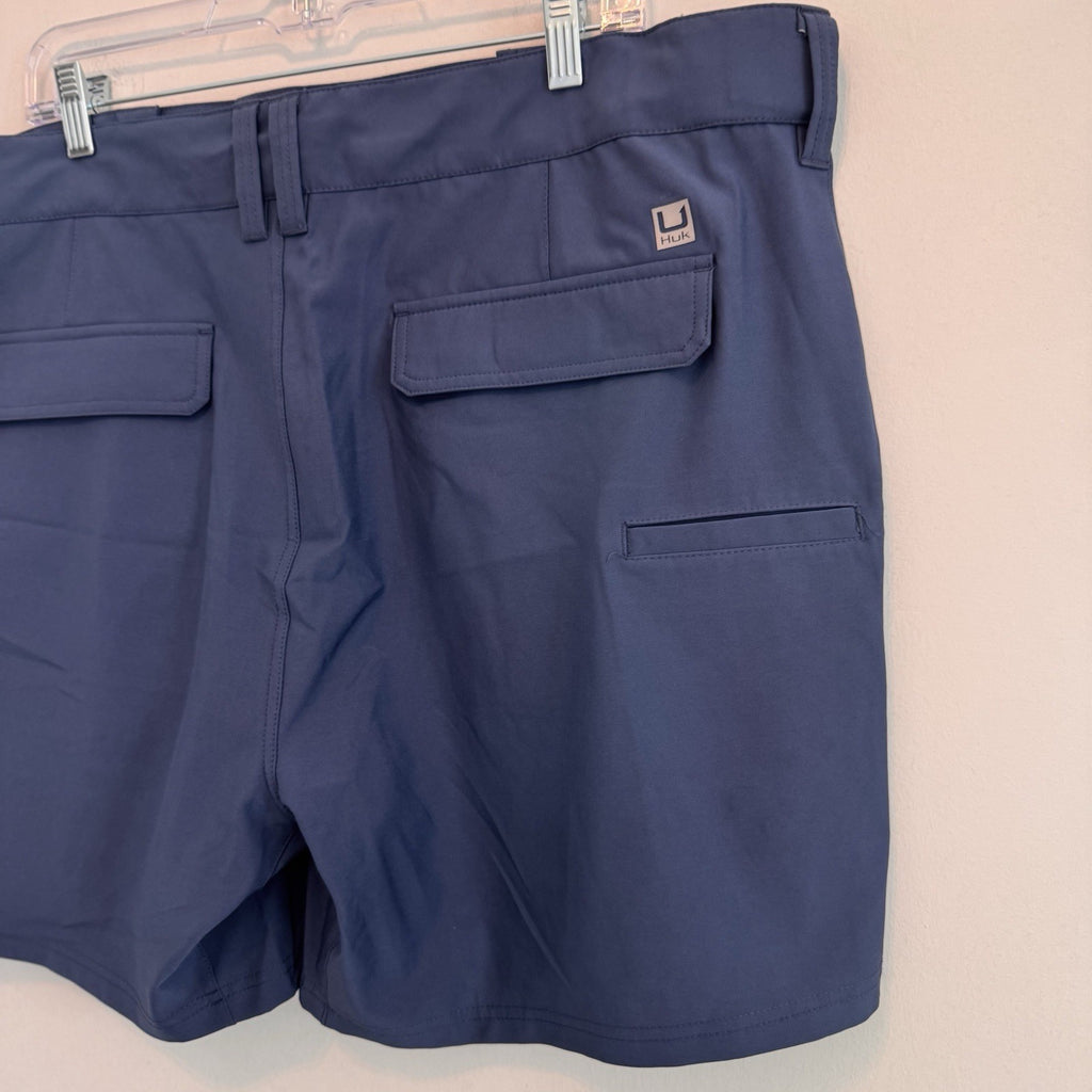 Huk Men's Pursuit Short XXL Navy Blue 6" Inseam Fishing Performance NWT