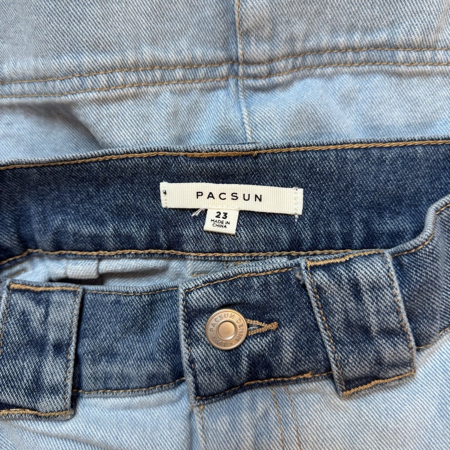 PacSun Womens Denim Cargo Mini Skirt Two Tone Blue Size 23