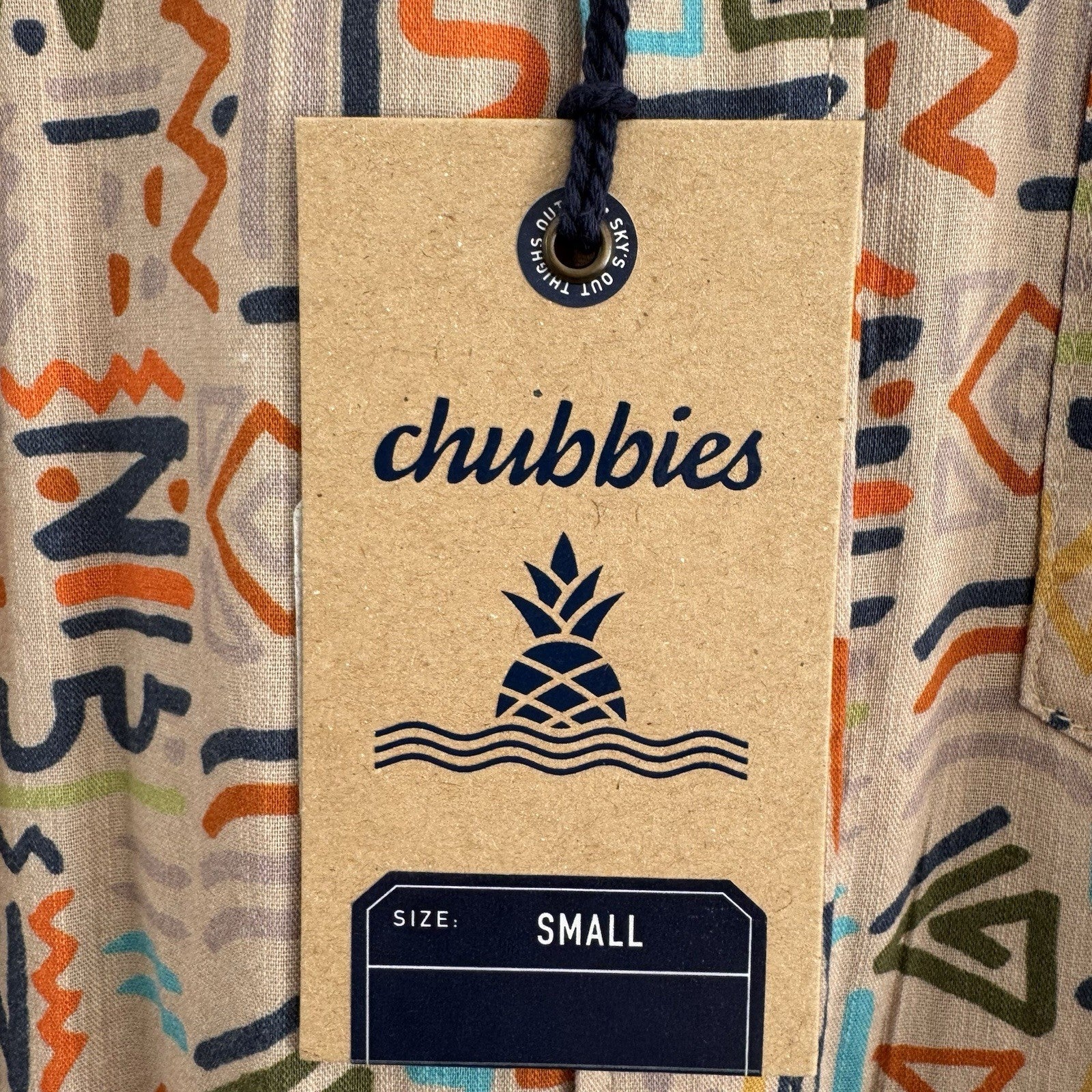 NWT Chubbies Mens S Friday Shirt Retro Geometric Short Sleeve Button Down