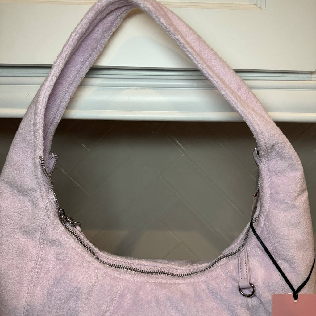 Juicy Couture Too Cute Hobo Bag Lilac Mist Velour Shoulder Bag Bear Charm NWT