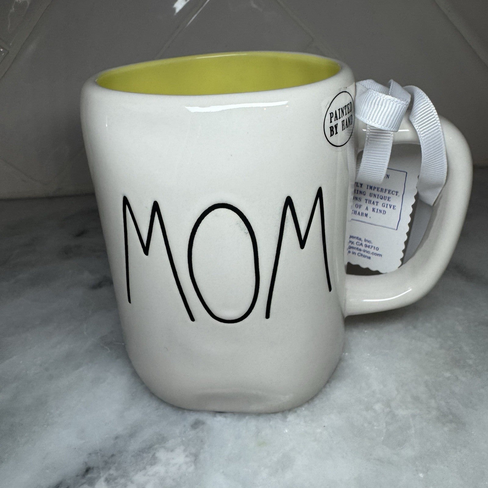 Rae Dunn MOM Daffodil Mug Yellow Floral Coffee Cup New w/ Tag Flower NEW