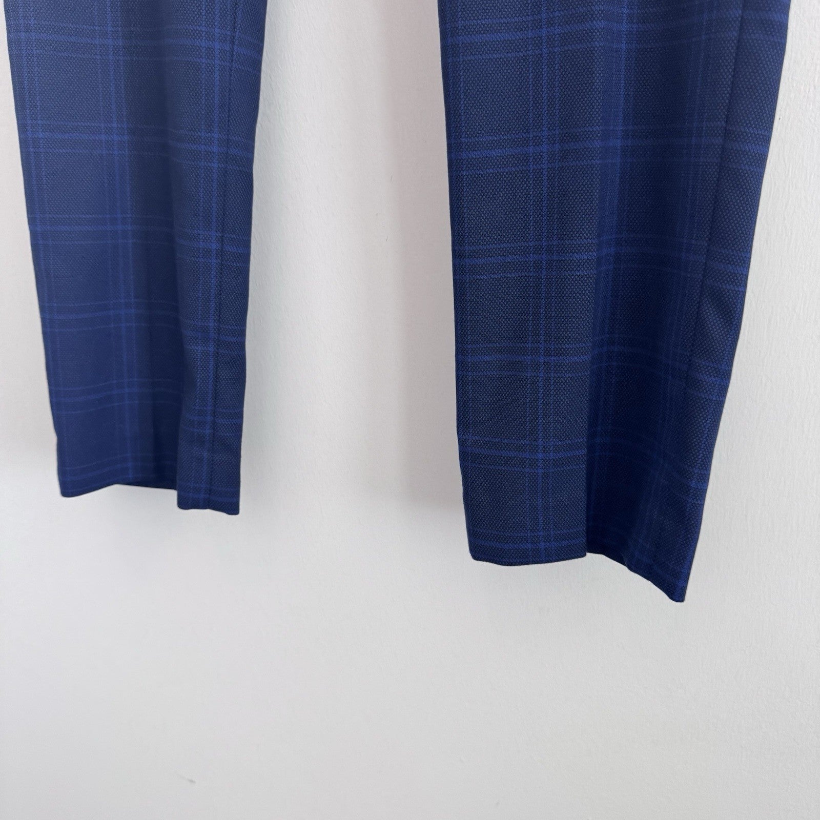 Banana Republic Factory 31x30 Blue Plaid Very Slim Stretch Dress Pants Men’s