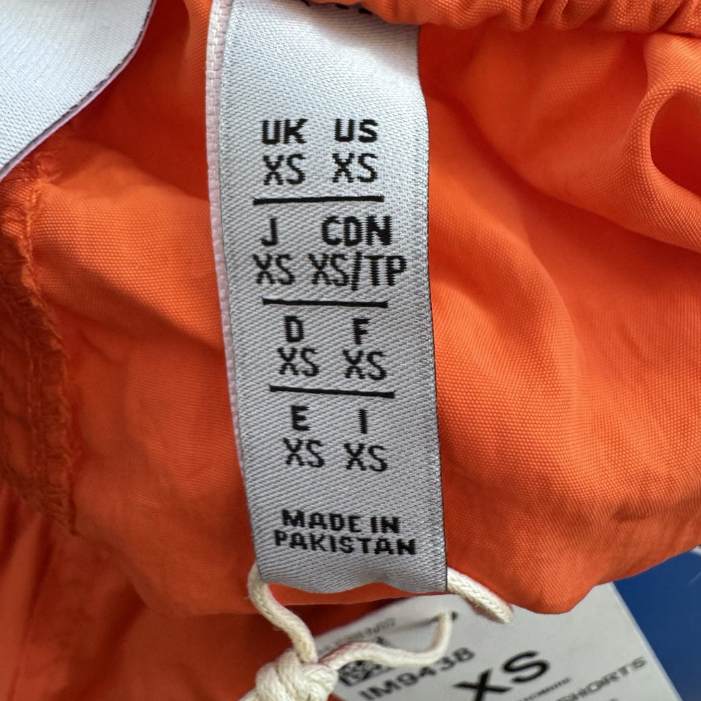 NWT Adidas Originals Orange 3-Stripe Shorts XS Drawstring  Retro Tennessee