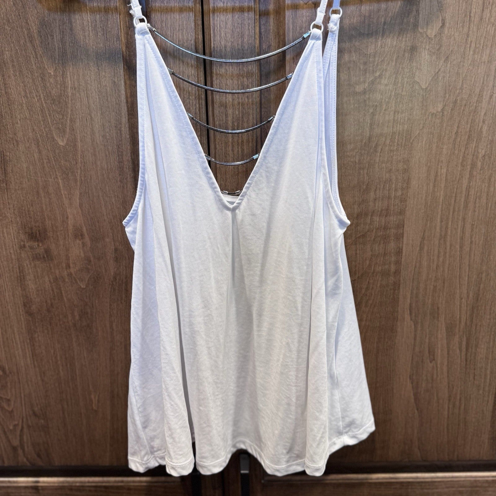 Silence + Noise White Strappy Back Tank Top Small S Urban Outfitters