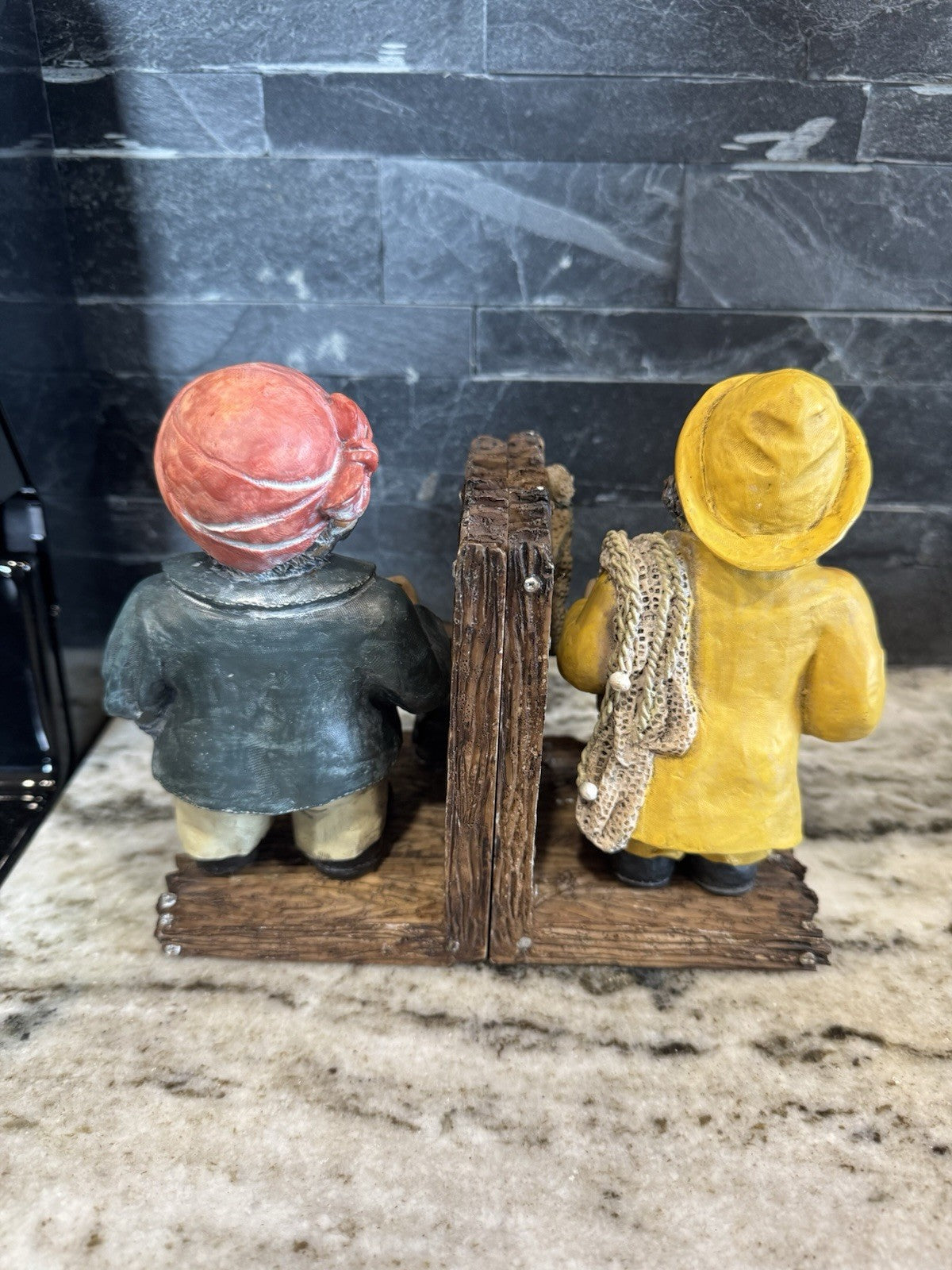 Sea Captain Salty Old Sailors Bookends Set Nautical Ship Fishermen Old Salt