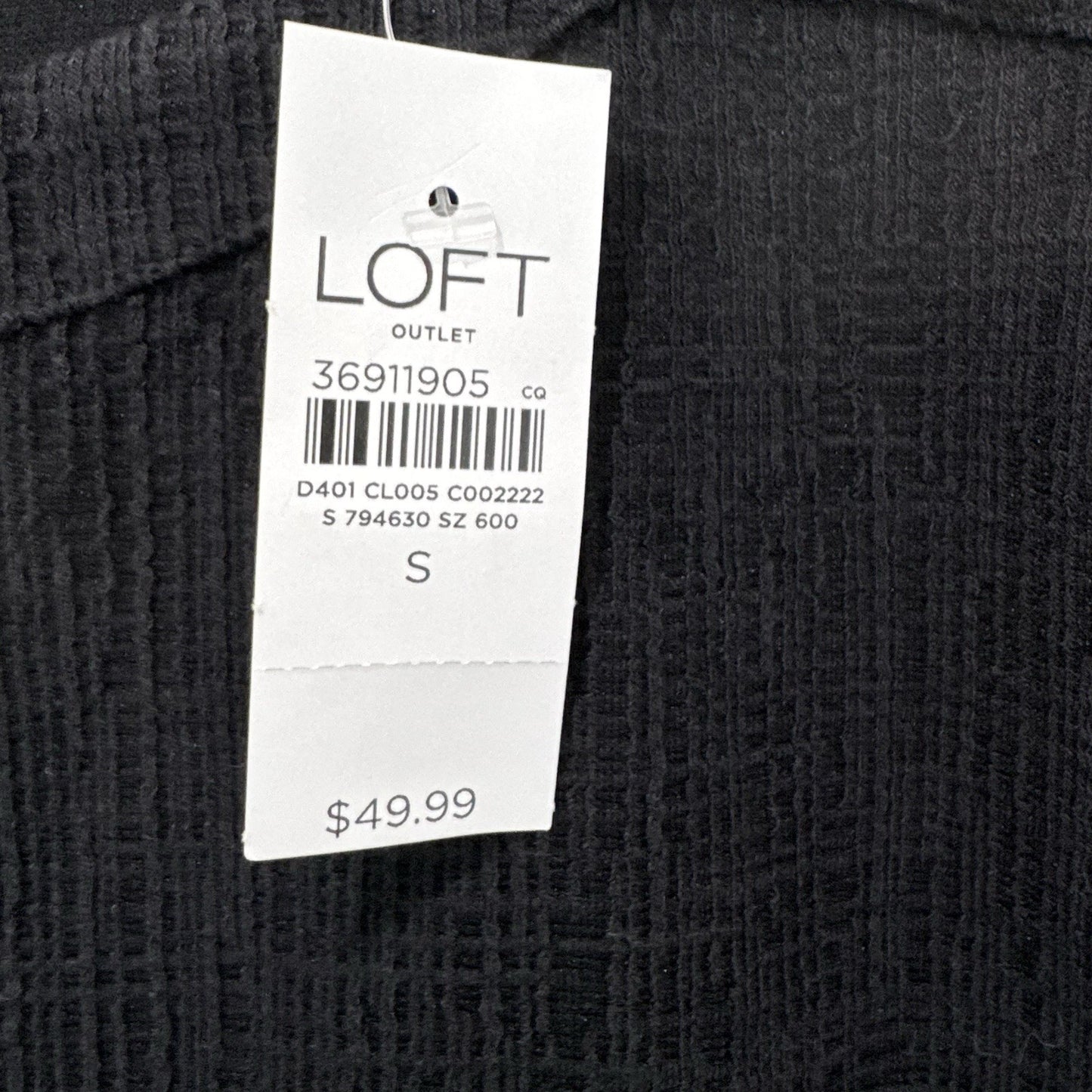 LOFT Outlet Textured Button Shoulder Top Black Sleeveless Blouse Women Small NWT