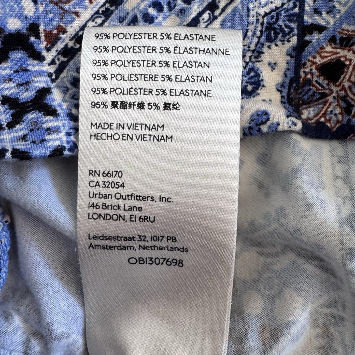 Free People Blue Patchwork Ruched Skirt Womens Medium Boho She’s Something Else