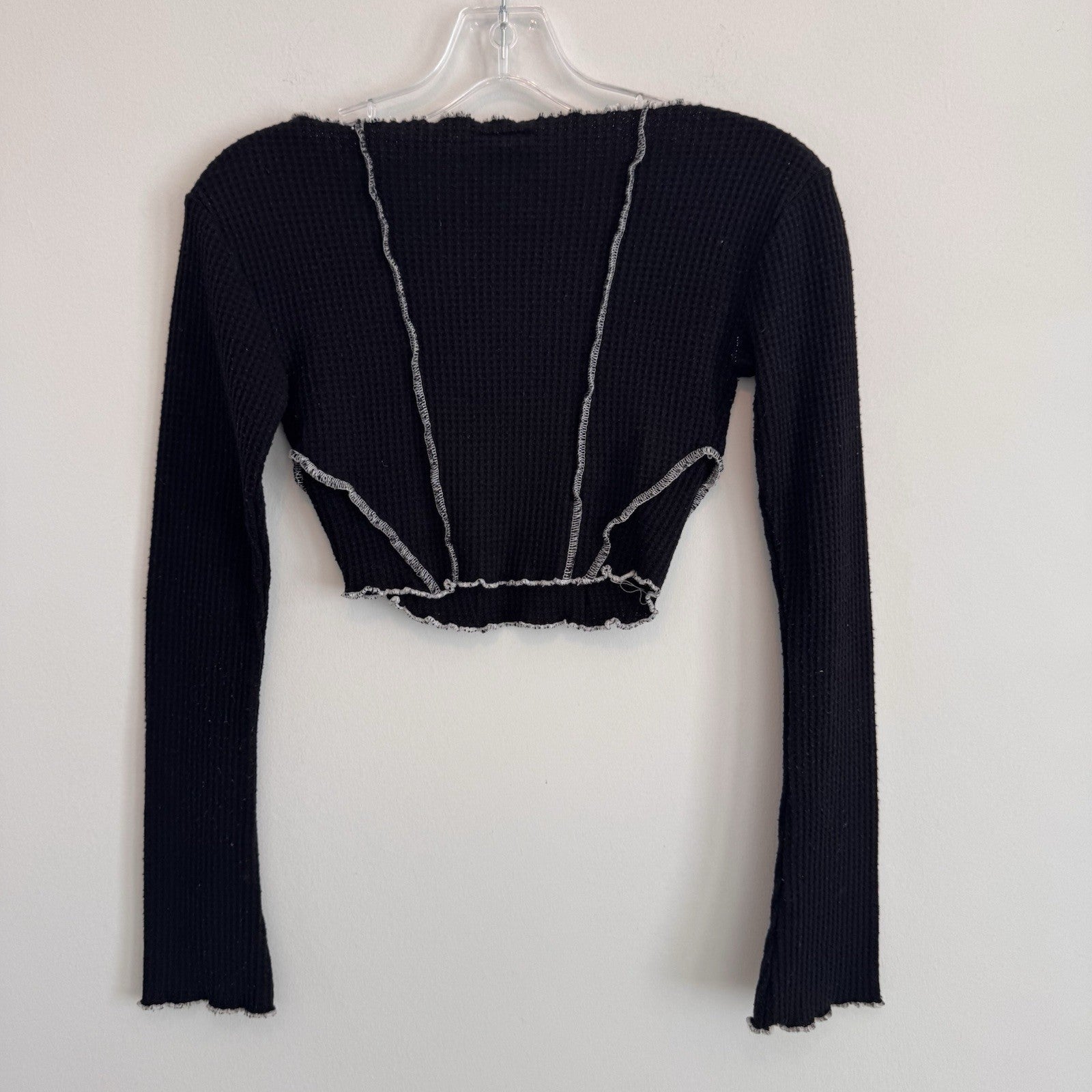 Out From Under Urban Outfitters Waffle Crop Top Black XS Y2K Women’s