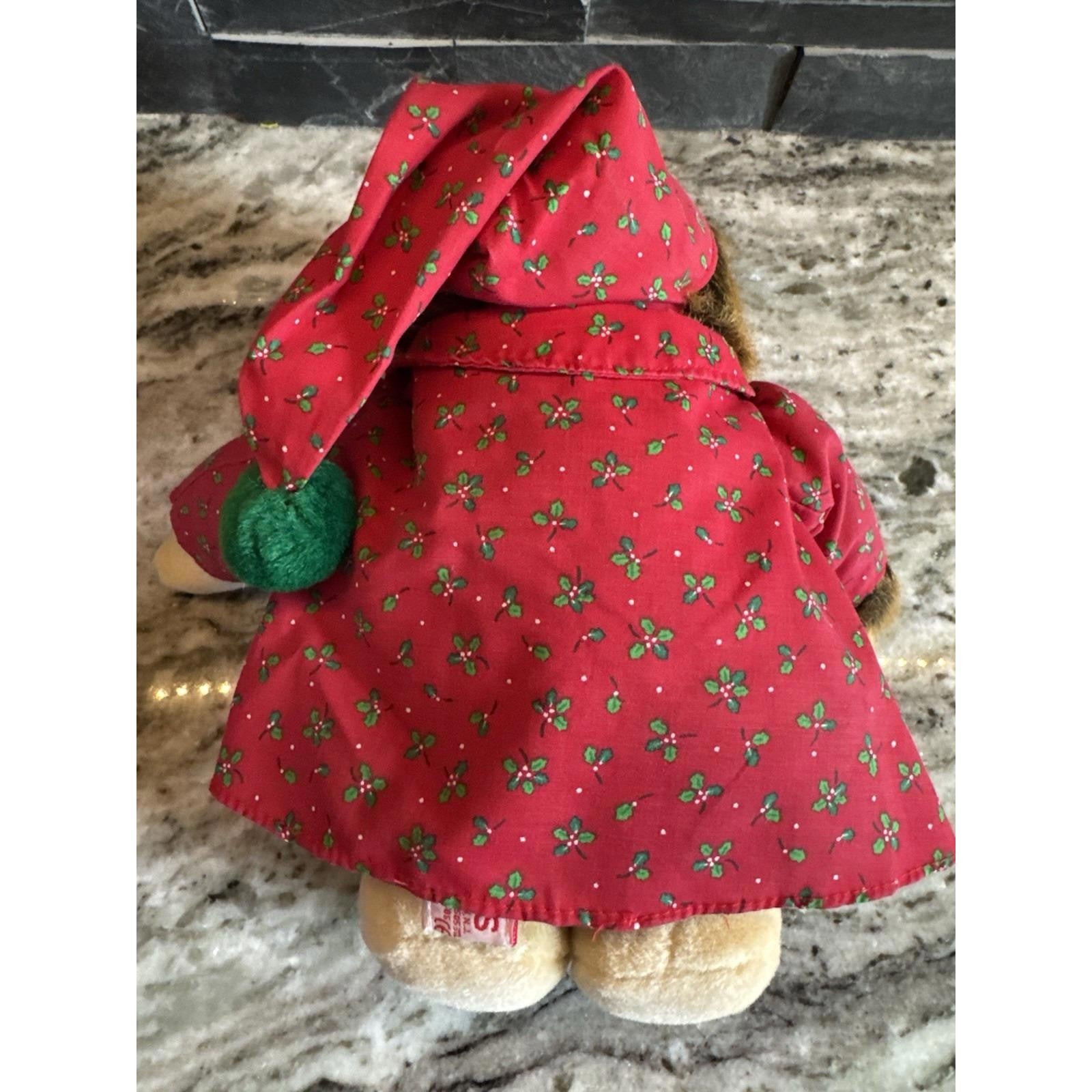 Russ Berrie Prickles Hedgehog Stuffed Animal Plush Christmas W/ Night Gown/Dress