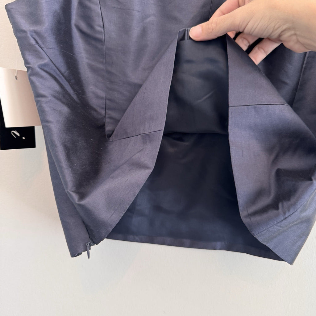 NWT mxi 100% Silk Sleeveless Shell Top Blouse Blue Slate Size 14P Petite