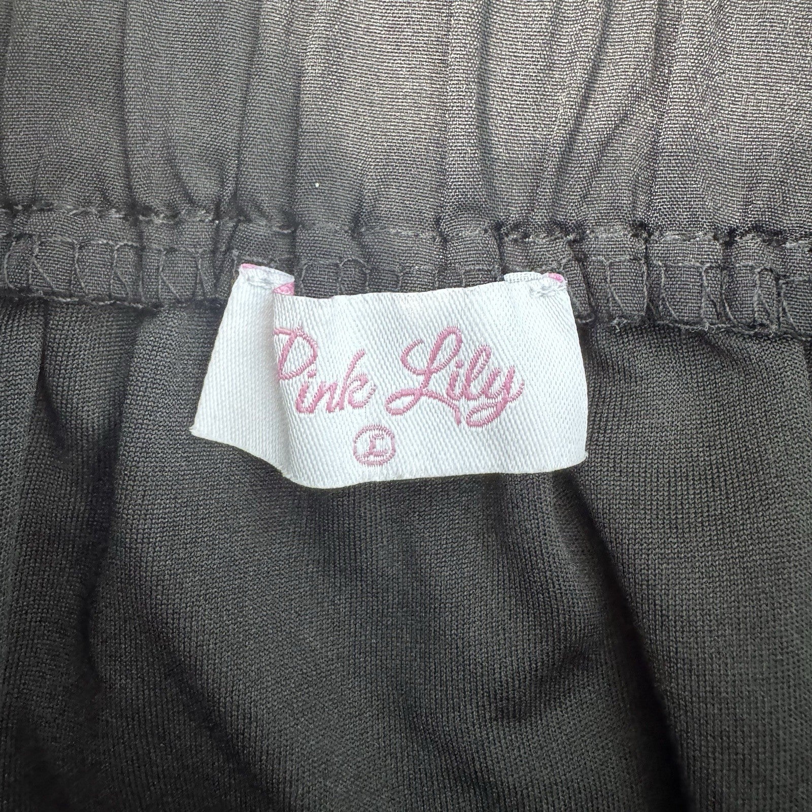 Pink Lily Wide Elastic Band Lined Lounge Athlete Shorts Black Size Large