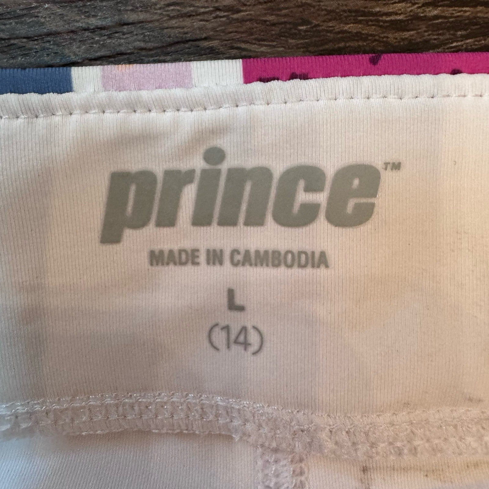 Prince Girls Tennis Skort L 14 Playground White Print Built-In Shorts NWT $40