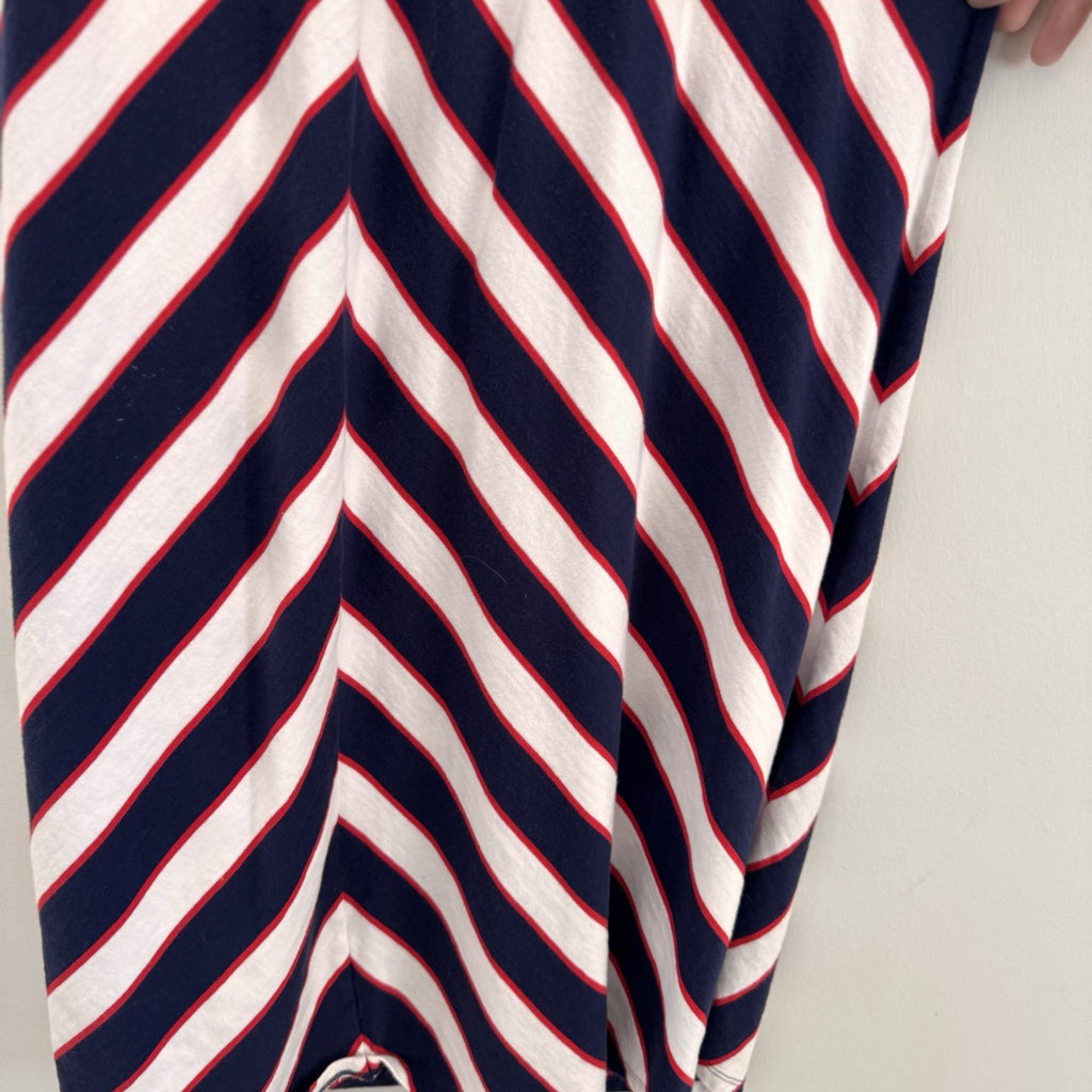 Gymboree Girls Patriotic Red White Blue Striped Maxi Dress Size 12
