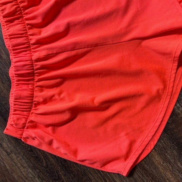 Gymshark Shorts Womens MFluorescent Orange Mesh Training Pull On Gym Workout