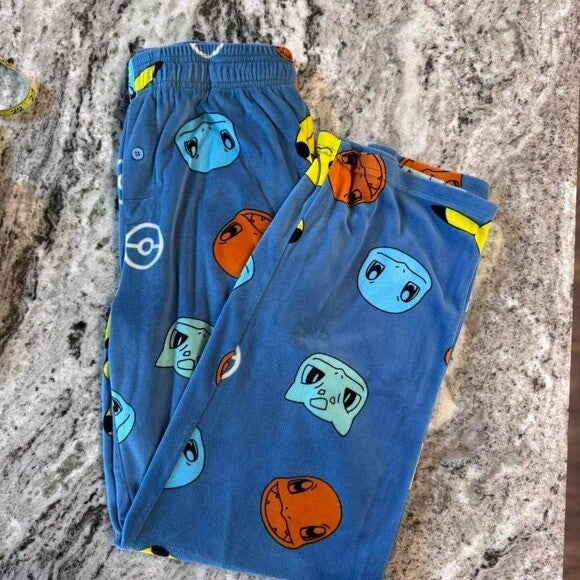 Pokemon Pajama Adult Small – Pikachu Charmander Bulbasaur Squirtle Fleece Lounge