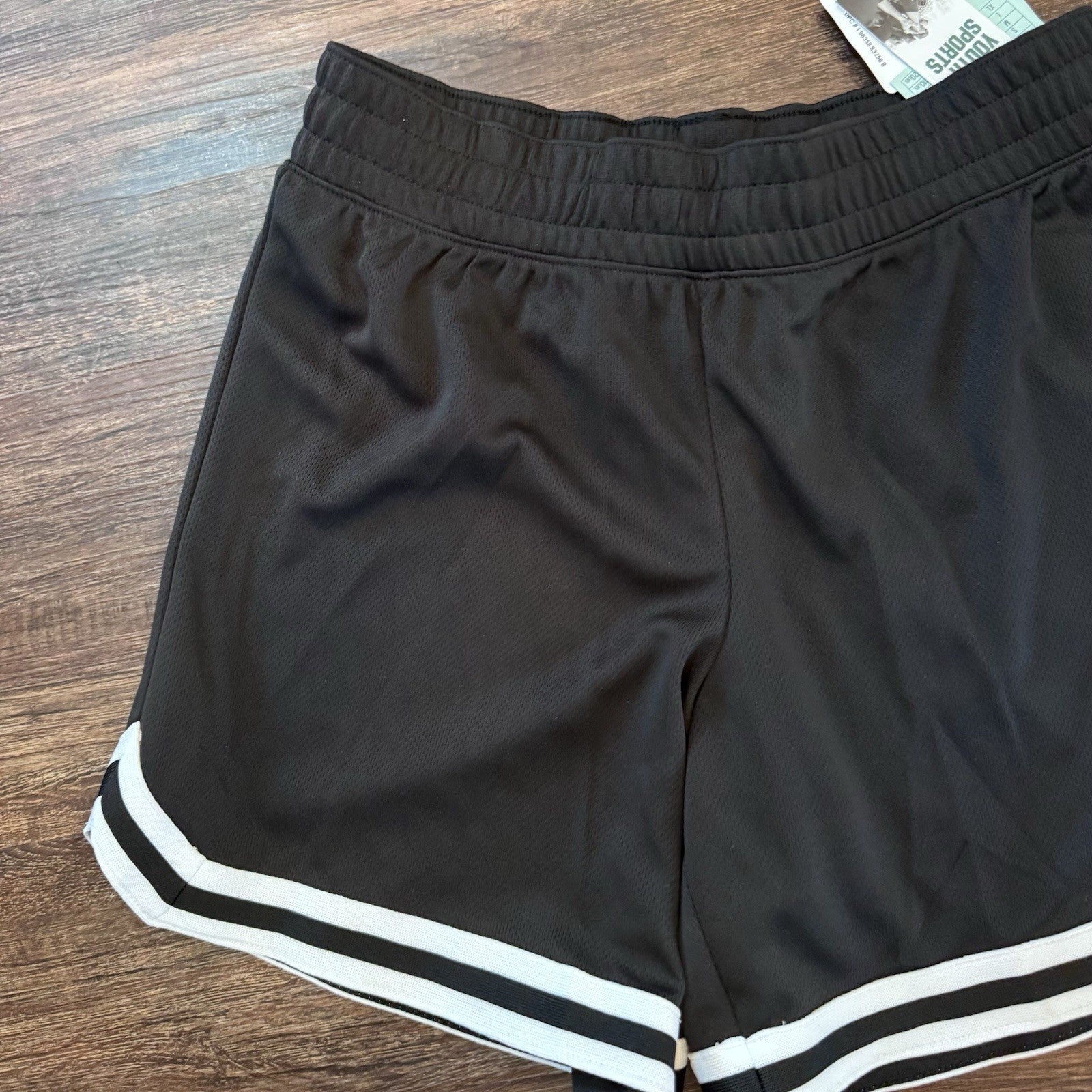 DSG Girls Black Mesh Shorts Size L NWT Mid Rise Athletic Relaxed Fit $20
