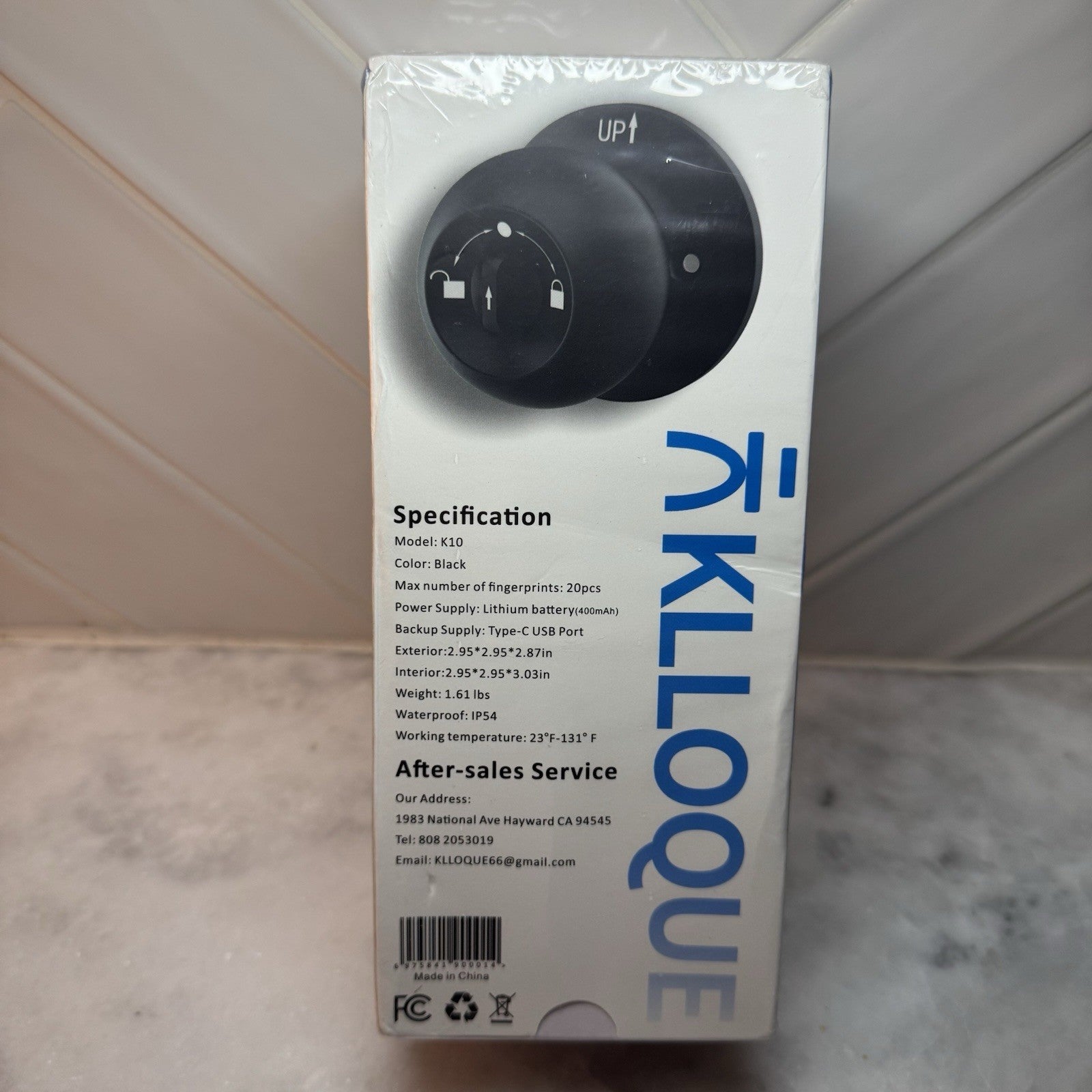 KLLOQUE K10 Smart Fingerprint Door Knob Lock Tuya App Keyless Black New