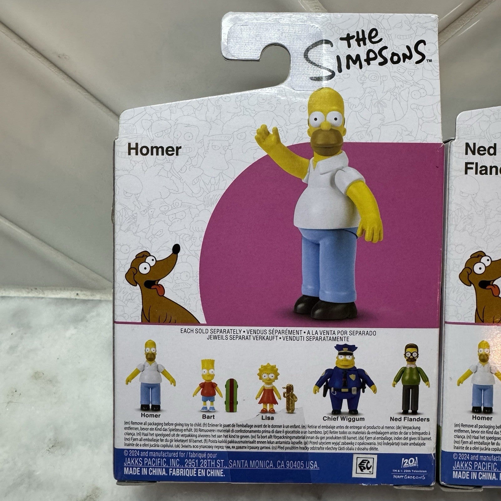 The Simpsons Homer and Ned Sanders Figure 2.5" Jakks New