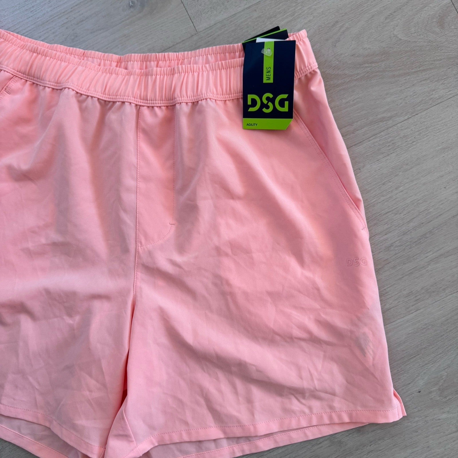 DSG Mens 6” Agility Woven Athletic Shorts Pink Ray Size M NWT
