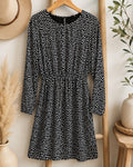 J.Crew Mercantile Heart Print Dress Women’s Size 4 Black White Long Sleeve