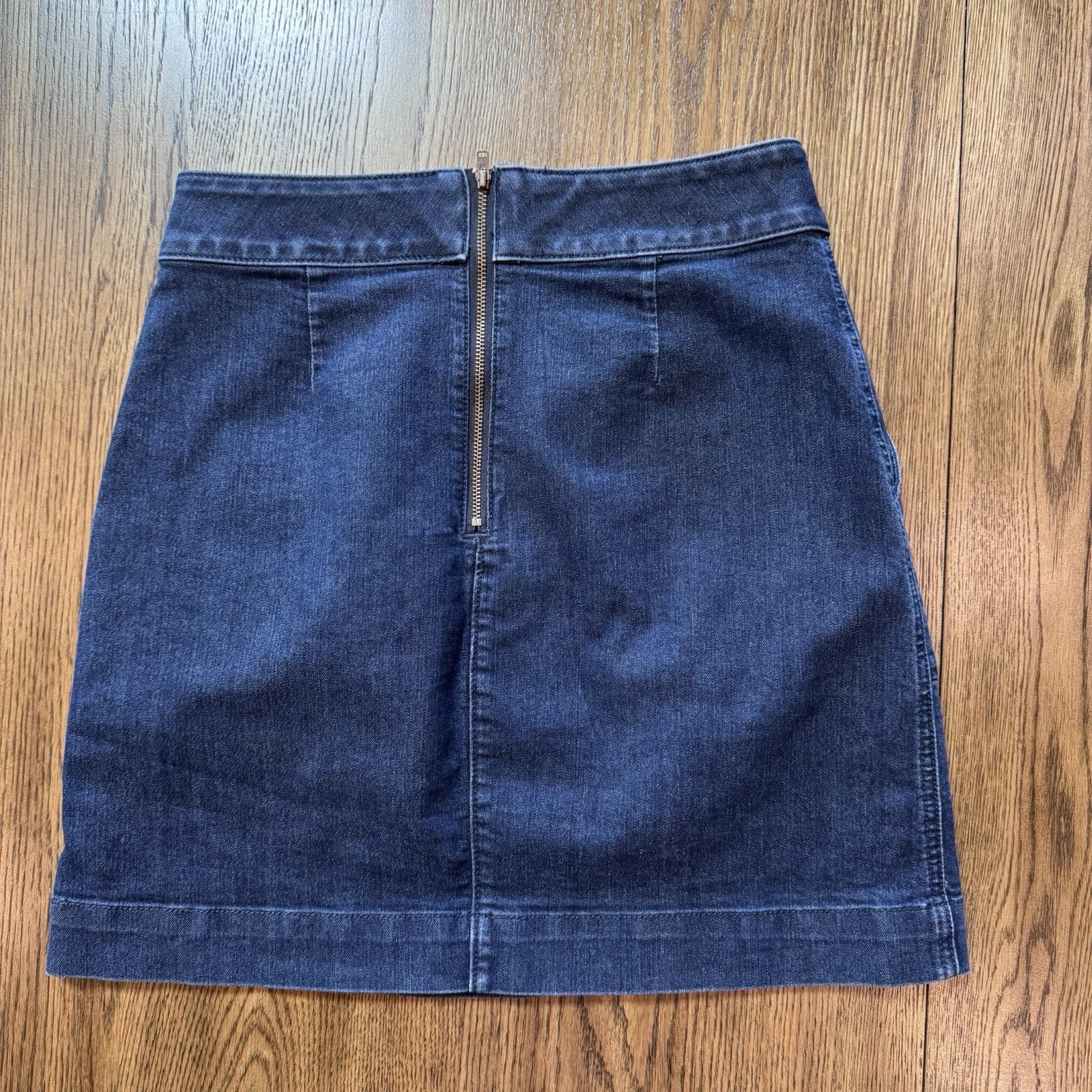 LOFT Outlet Women’s Denim Skirt Size 2 Blue High Rise Front Pocket Stretch SP20