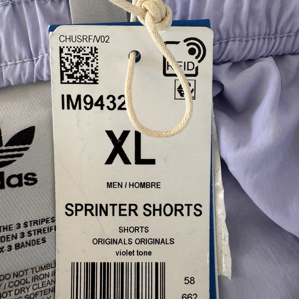 Adidas Originals Men's XL Sprinter Shorts Violet Tone Purple White 3-Stripe NWT