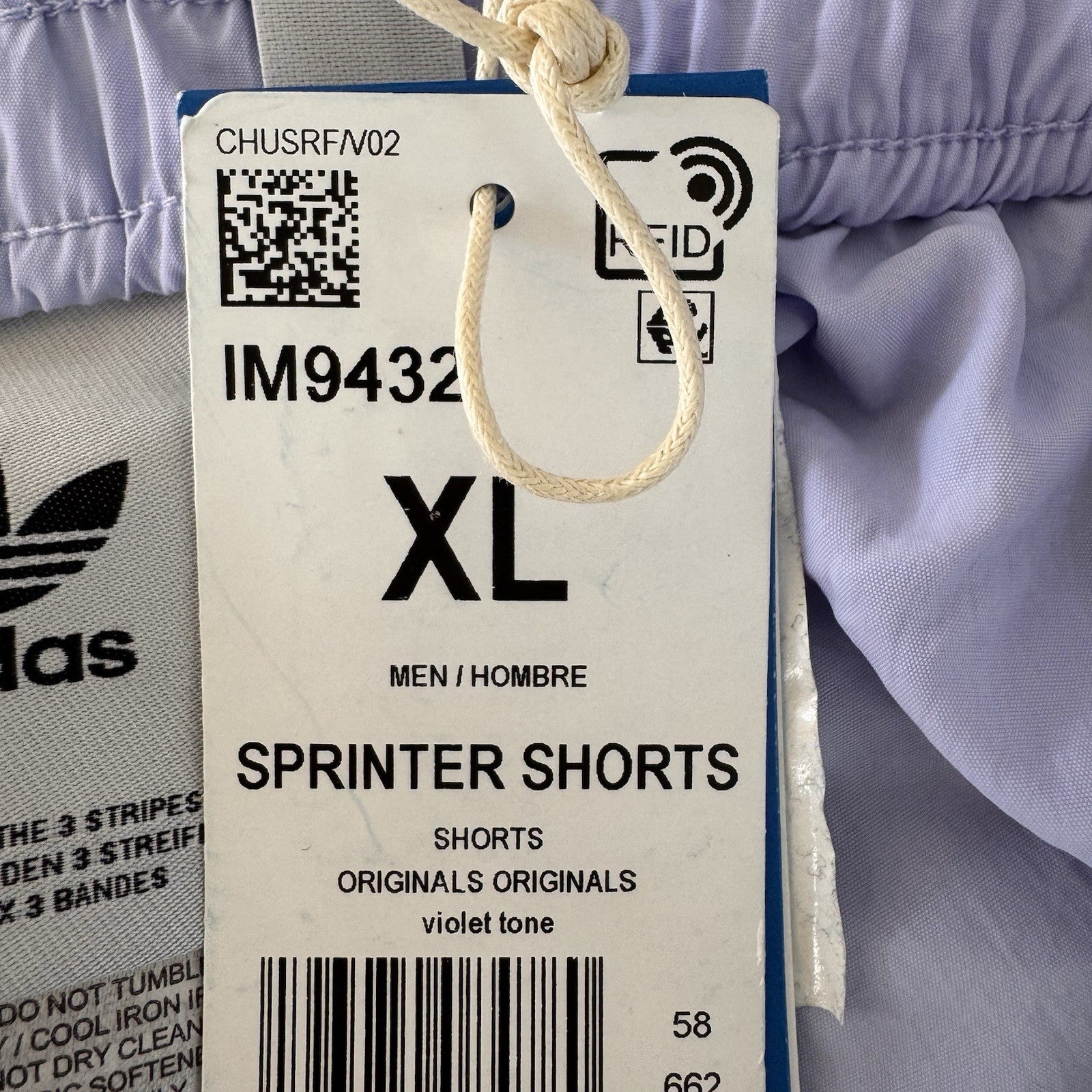 Adidas Originals Men's XL Sprinter Shorts Violet Tone Purple White 3-Stripe NWT