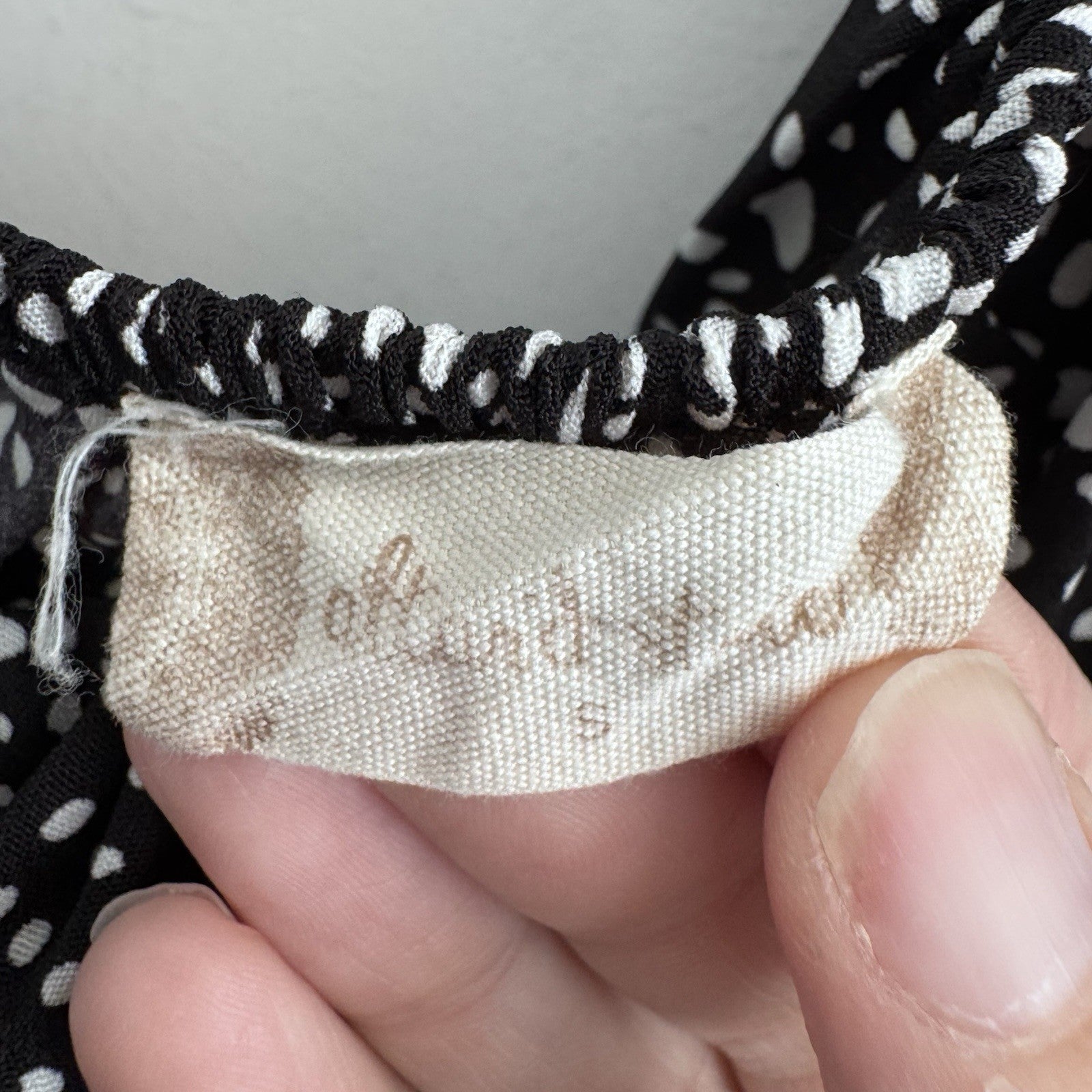 Altar’d State Black Polka Dot Tie Back Crop Top Small Puff Sleeve