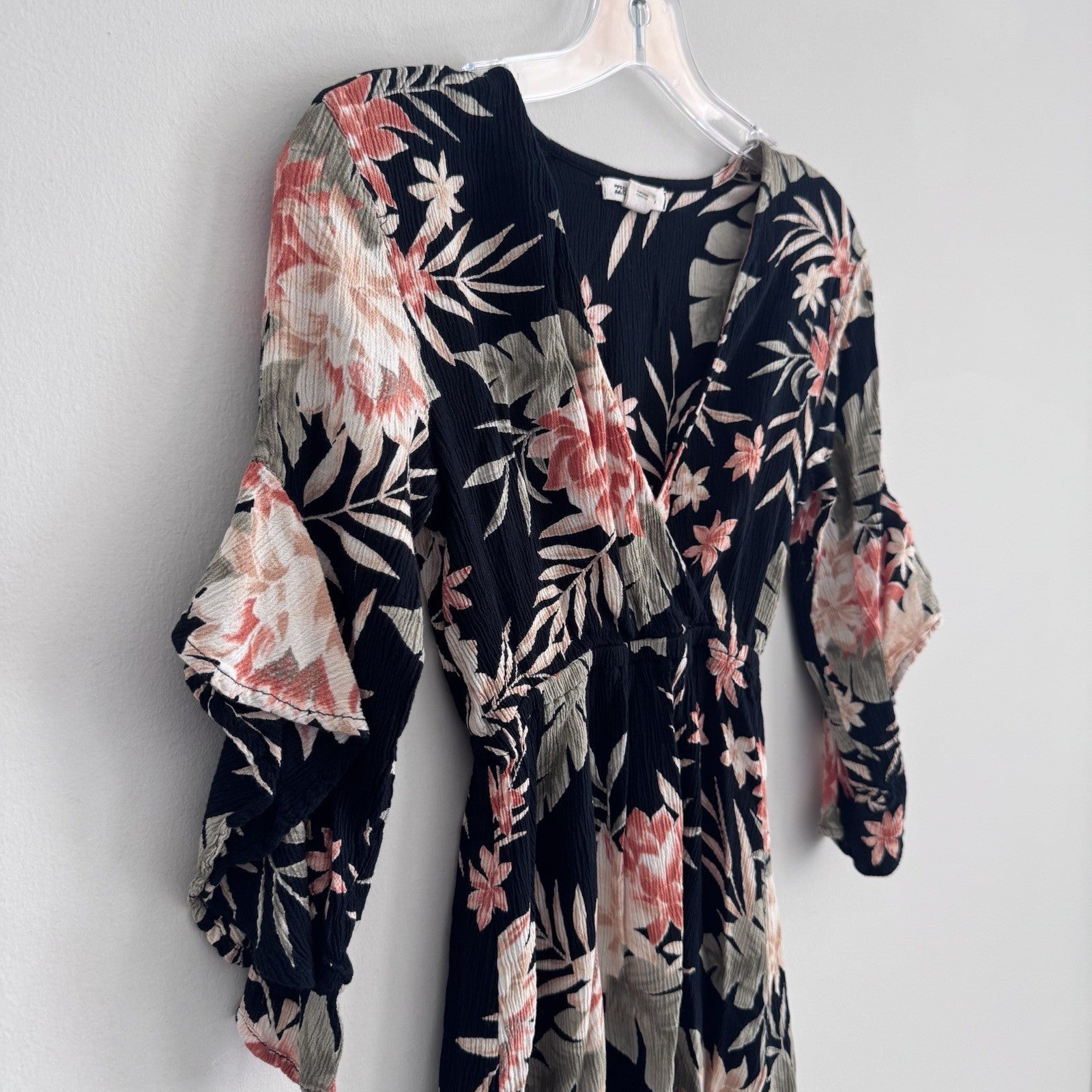 Billabong Navy Floral Wrap Dress XS Boho Mini