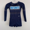 Varsity Spirit Hotshots Girls YM Navy Blue Rhinestone Cheer Uniform Romper