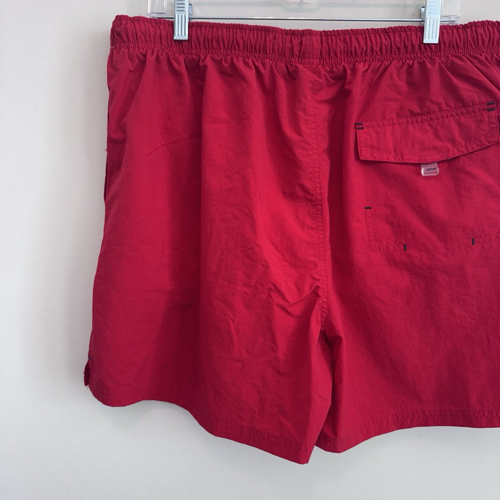 IZOD PerformX Men’s XL Red Swim Trunks Shorts Mesh Lined Quick Dry Beach