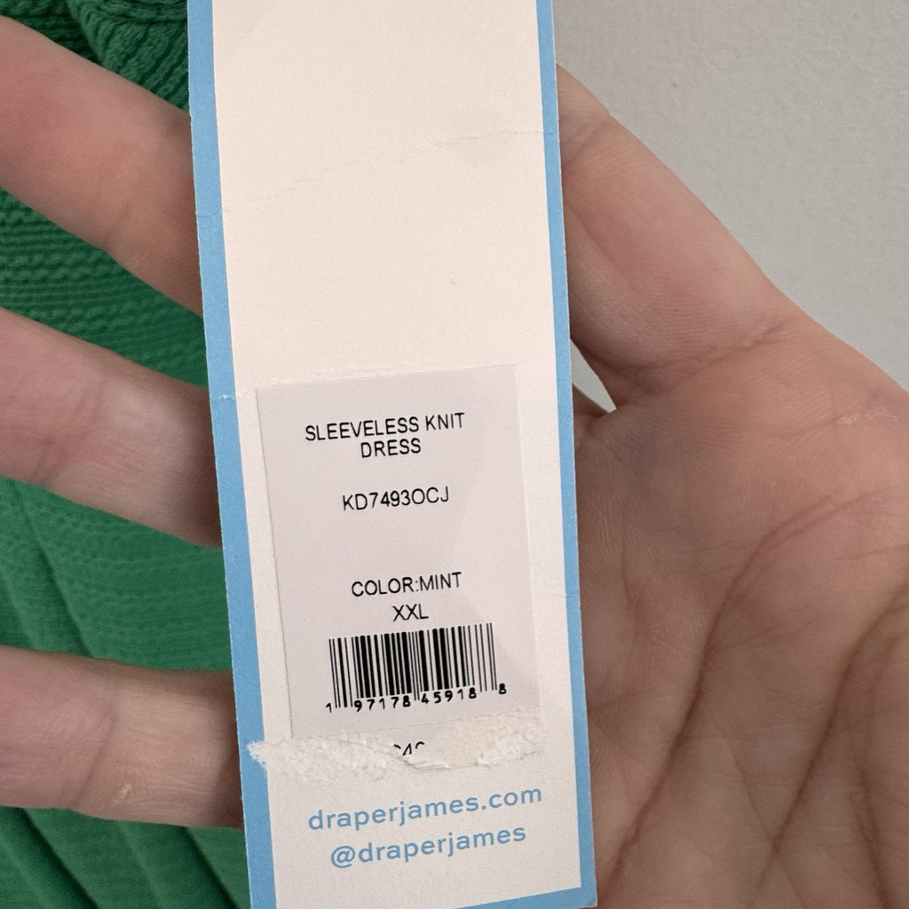 Draper James RSVP Green Sleeveless Knit Pleated Mini Dress XXL NWT