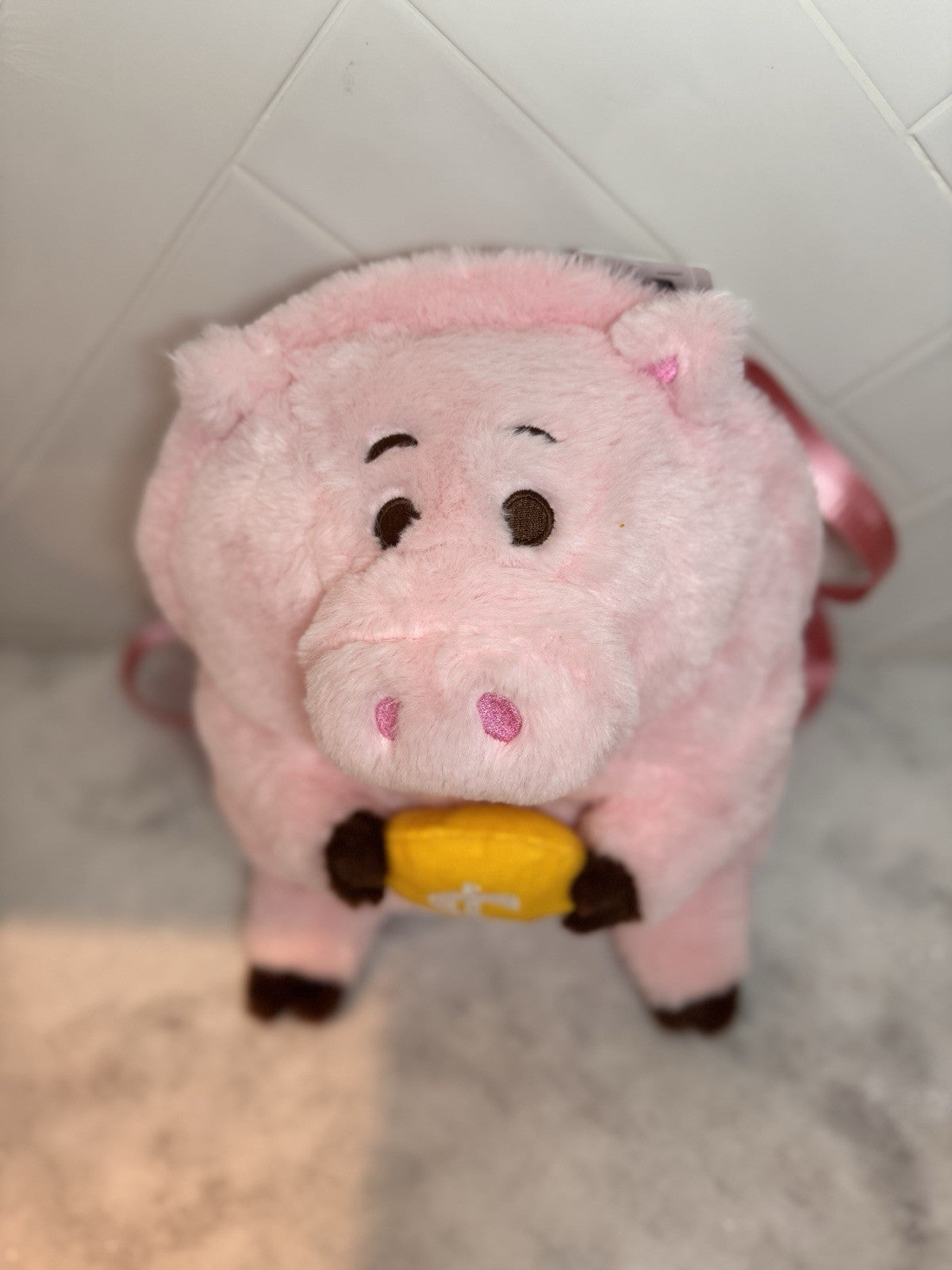 Disney Pixar Toy Story Hamm Plush Backpack – Pink Piggy Bank Bag - NWT 7inX10in