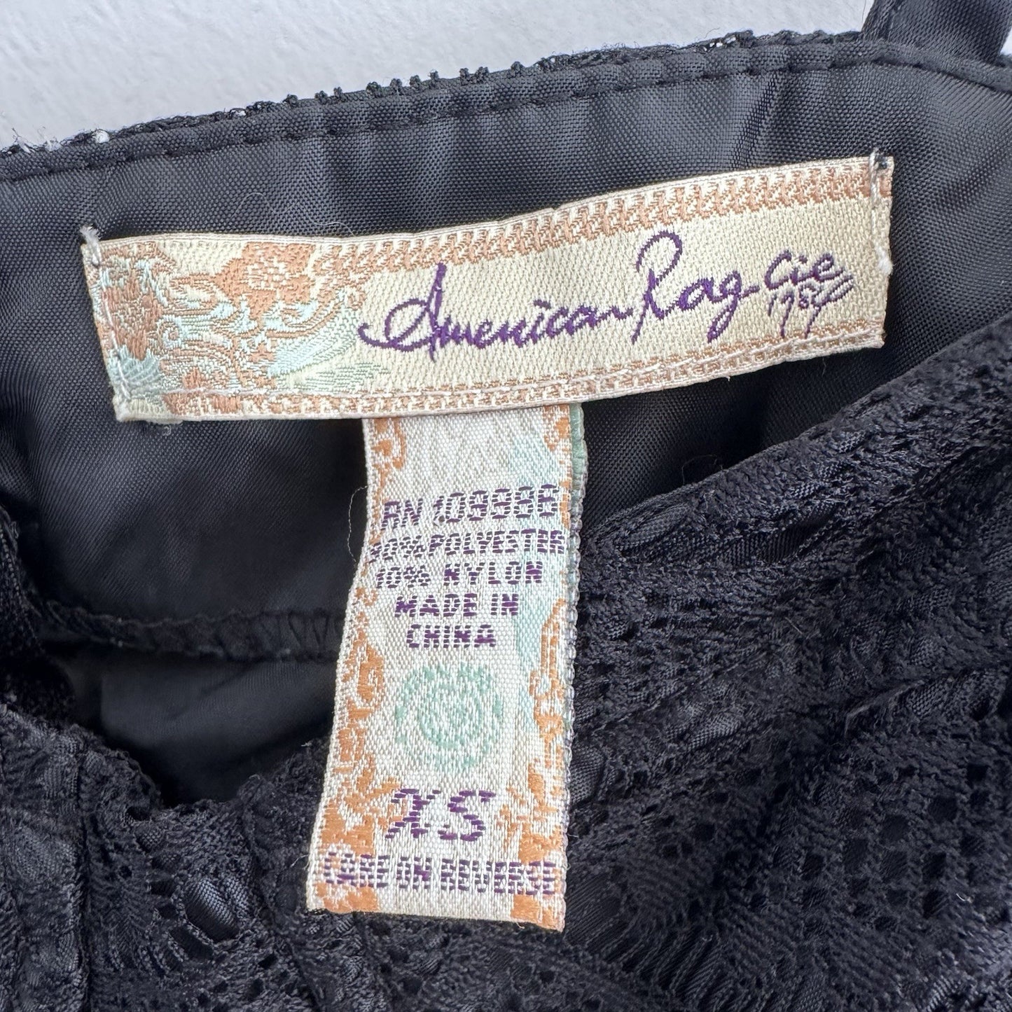 American Rag Company Black Lace Bustier Fit Flare Dress XS Mini