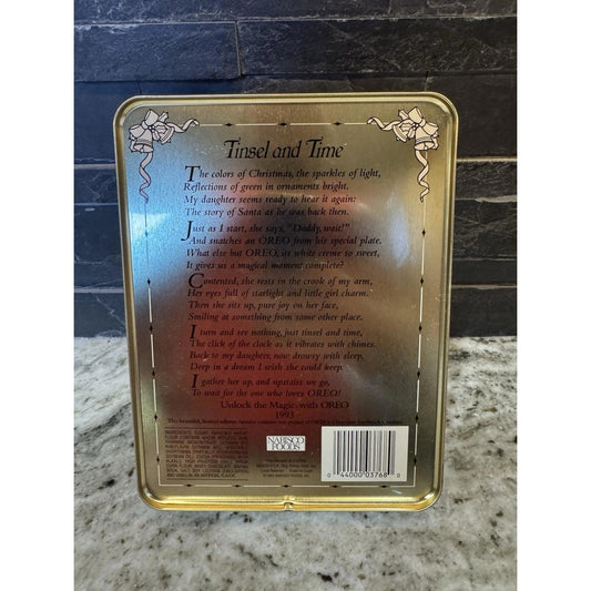 VINTAGE 1993 Oreo Cookie Unlock the Magic Santa Claus Tin Cannister