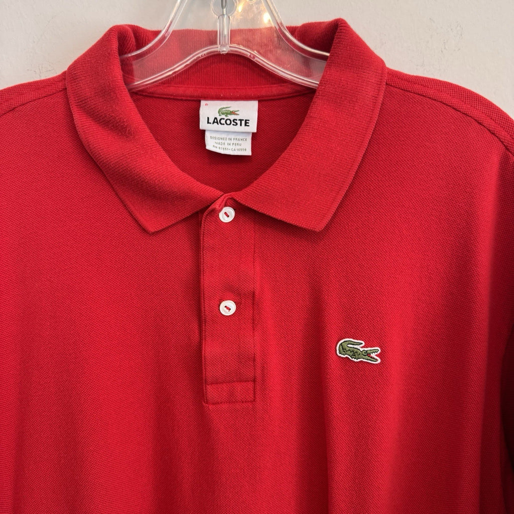 Lacoste Classic Pique Polo Shirt Men’s Size 8 Red XL / XXL Short Sleeve