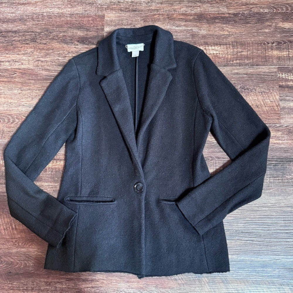 Ann Taylor LOFT Merino Wool Black Blazer Jacket | Size M