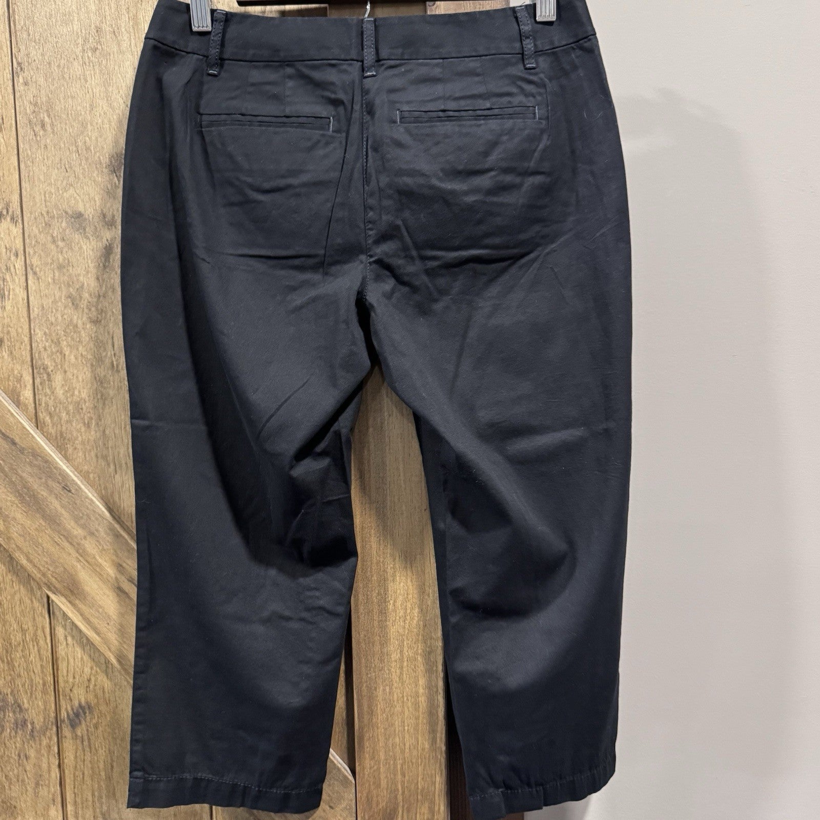 Ann Taylor LOFT Curvy Cropped Pants 2P Petites Black Stretch Dress Slacks NWT